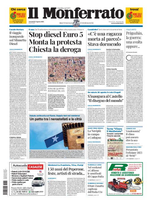 Il Monferrato - Edizione 62 del 25/08/2023